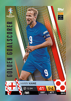 Harry Kane England Topps Match Attax EURO 2024 Golden Goalscorer #GG5